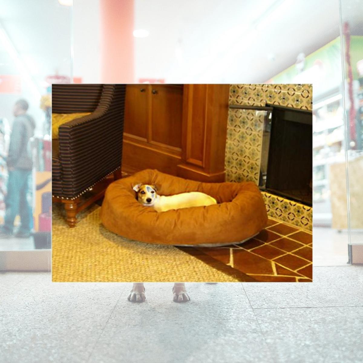 Picture of Majestic Pet 78899567402 40 in. Bagel Dog Pet Bed Suede Rust