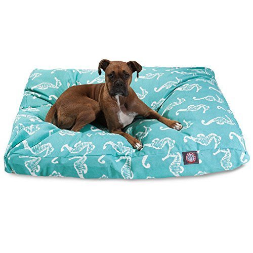 Picture of MajesticPet 788995504924 42 x 50 in. Sea Horse Rectangle Pet Bed, Teal