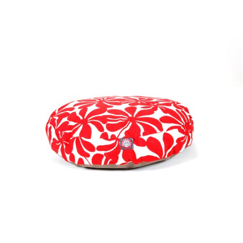 30 in. Plantation Round Pet Bed - Red - Small