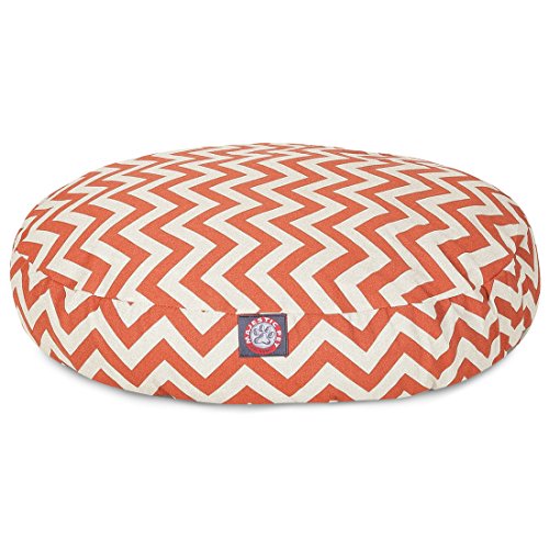 MajesticPet  30 in. Zig Zag Round Pet Bed, Burnt Orange - Small