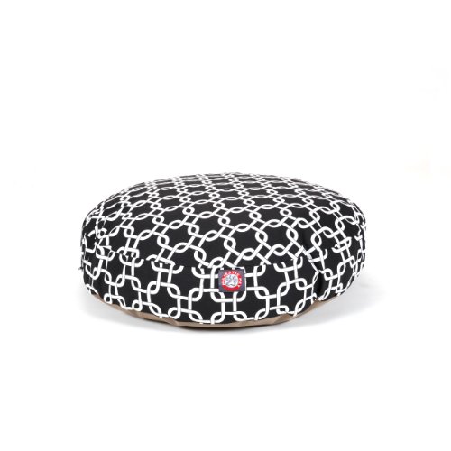 30 in. Links Round Pet Bed - Black - Small