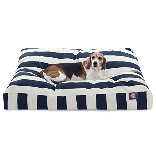 Picture of MajesticPet 788995502180 36 x 44 in. Vertical Stripe Rectangle Pet Bed, Navy Blue