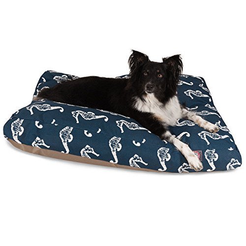 Picture of MajesticPet 788995502913 36 x 44 in. Sea Horse Rectangle Pet Bed, Navy Blue