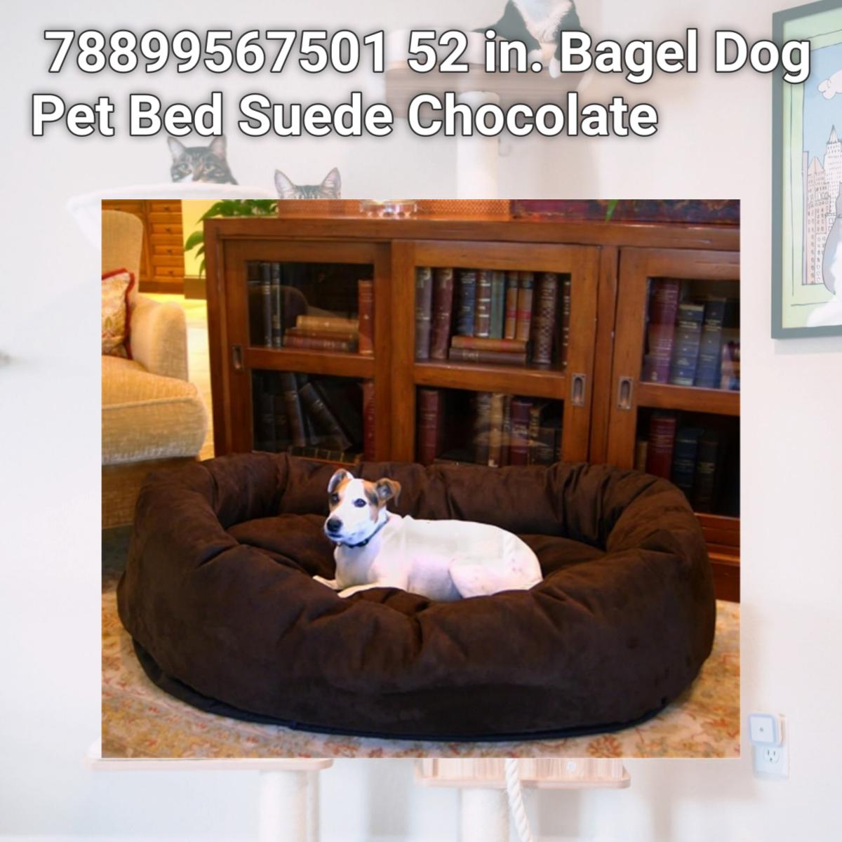 Picture of Majestic Pet 78899567501 52 in. Bagel Dog Pet Bed Suede Chocolate