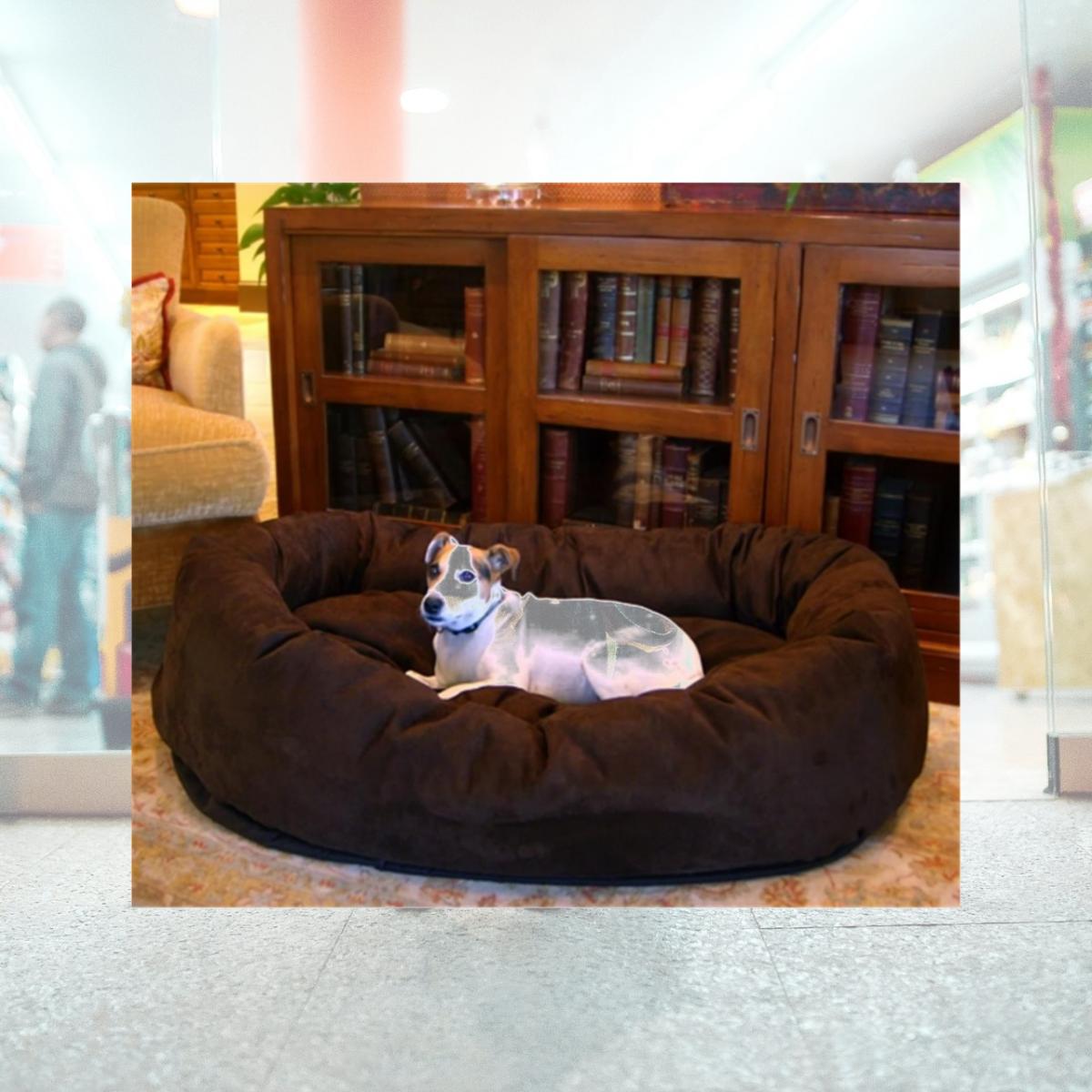 Picture of Majestic Pet 78899567501 52 in. Bagel Dog Pet Bed Suede Chocolate