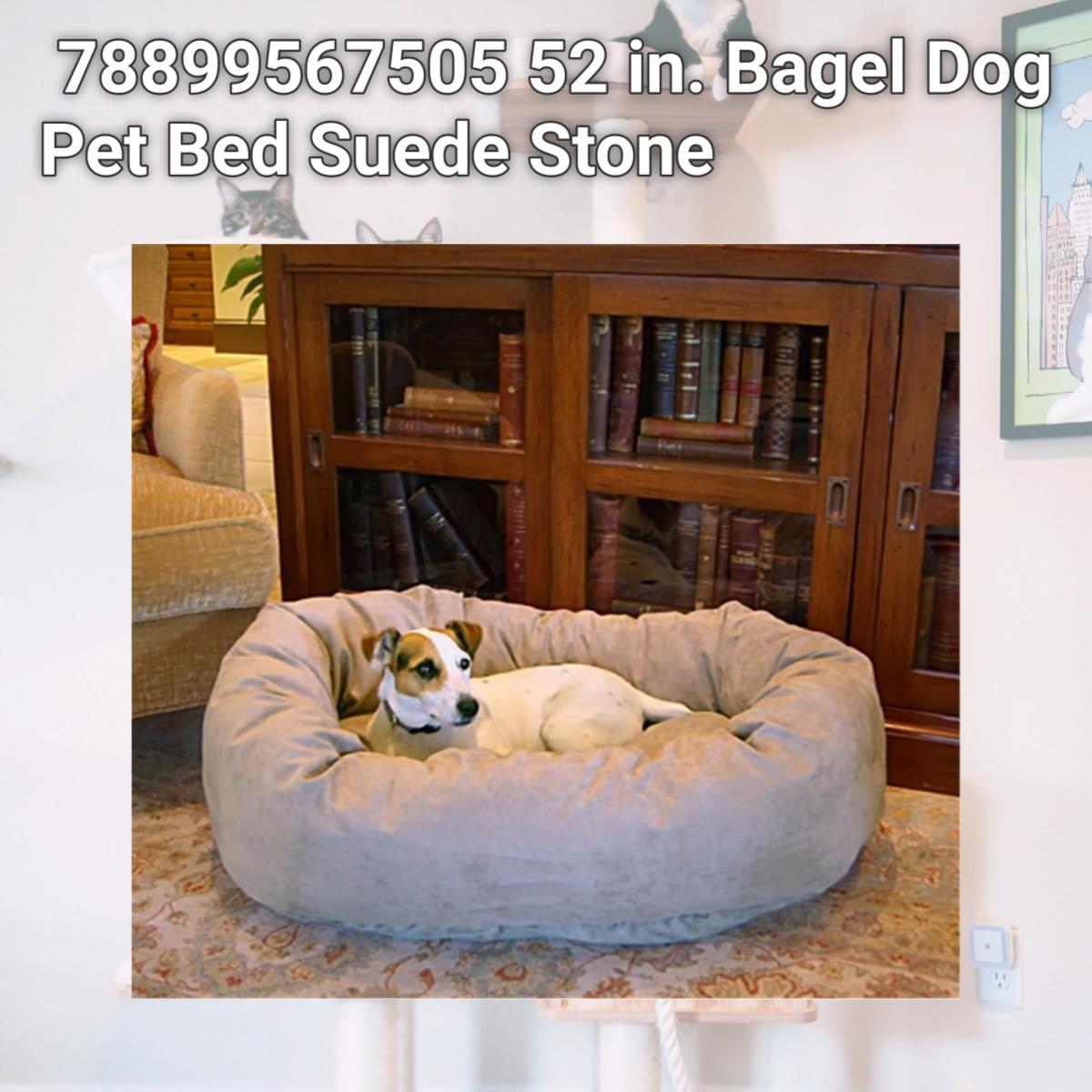 Picture of Majestic Pet 78899567505 52 in. Bagel Dog Pet Bed Suede Stone