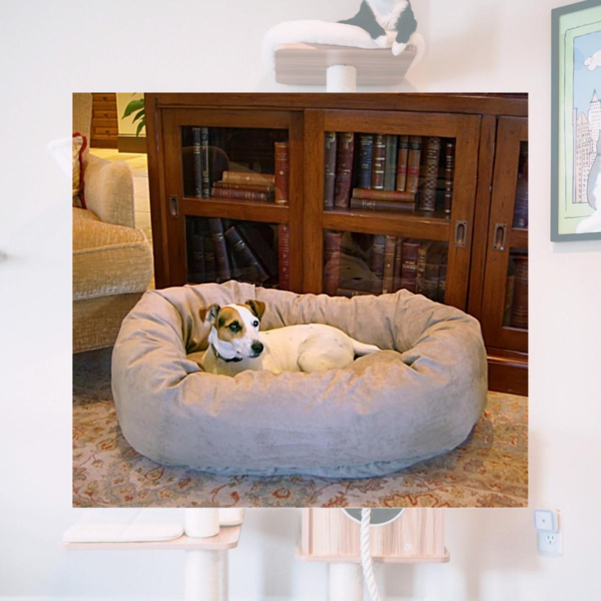 Picture of Majestic Pet 78899567505 52 in. Bagel Dog Pet Bed Suede Stone