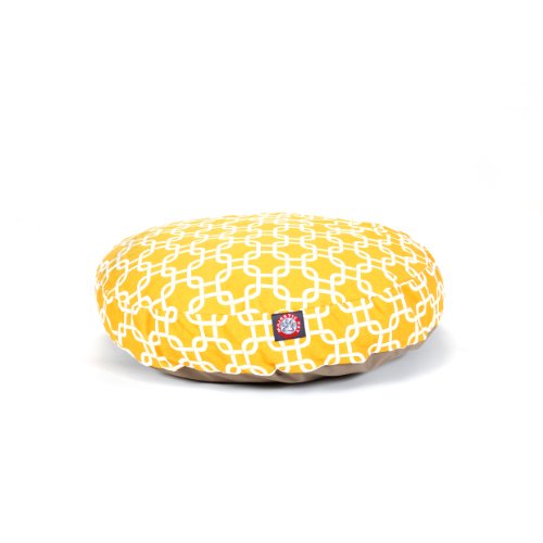 30 in. Links Round Pet Bed - Yellow - Small