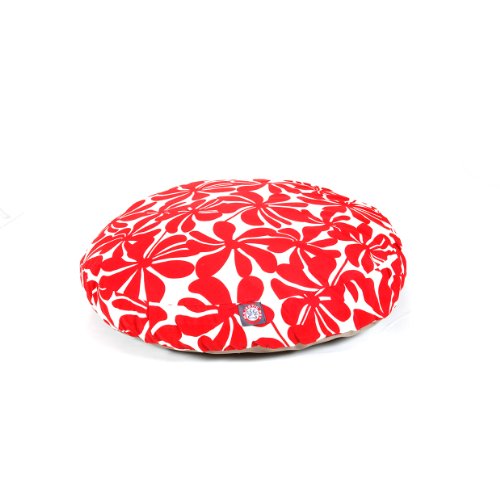 36 in. Plantation Round Pet Bed - Red - Medium