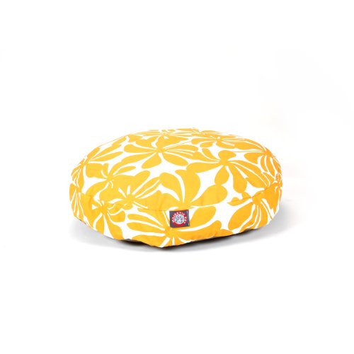 30 in. Plantation Round Pet Bed - Yellow - Small