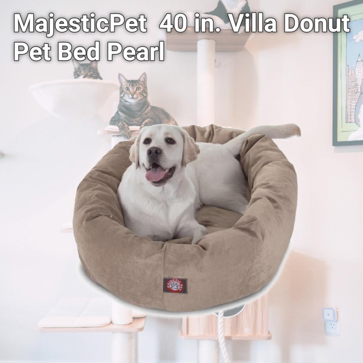 Picture of MajesticPet 788995526575 40 in. Villa Donut Pet Bed, Pearl