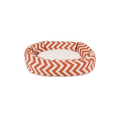 Picture of MajesticPet 788995540236 25 in. Zig Zag Sherpa Donut Pet Bed&#44; Burnt Orange
