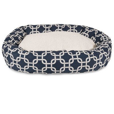 Picture of MajesticPet 788995542322 32 in. Links Sherpa Donut Pet Bed&#44; Navy Blue