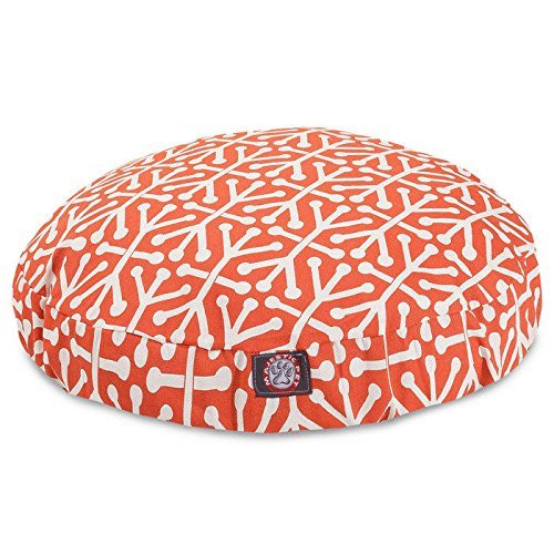 30 in. Aruba Round Pet Bed - Orange - Small