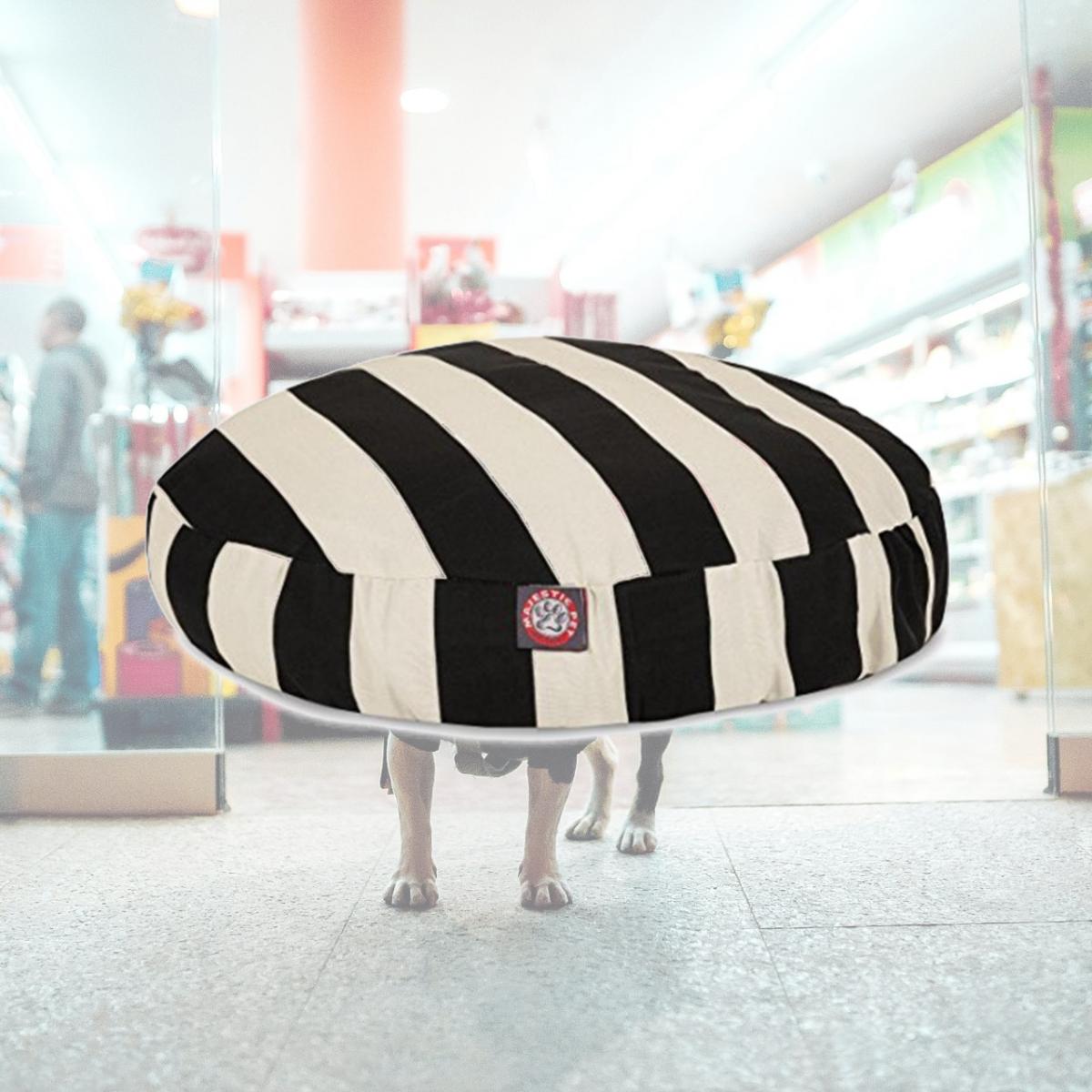 Picture of MajesticPet 788995510192 42 in. Vertical Stripe Round Pet Bed, Black - Large