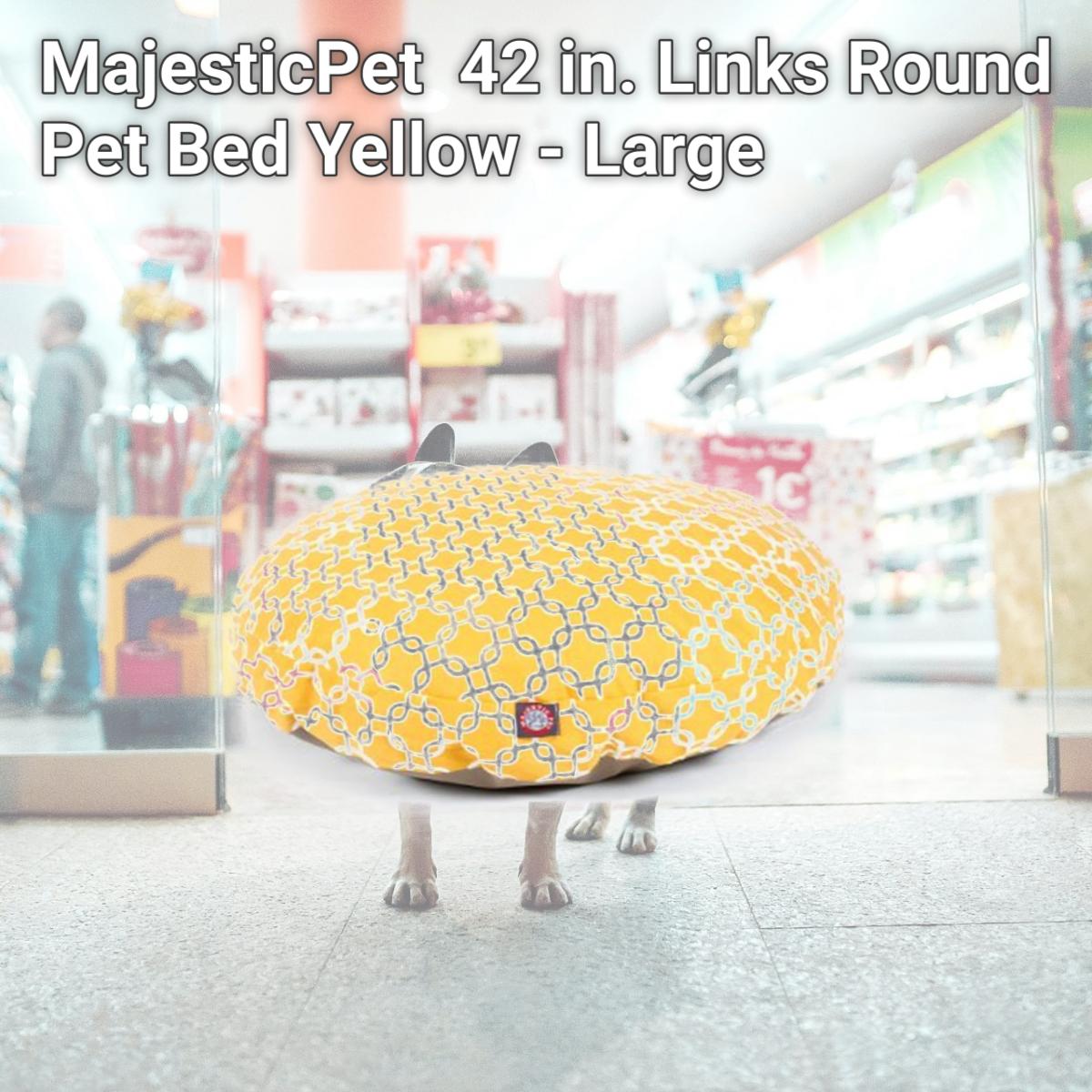 Picture of MajesticPet 788995510284 42 in. Links Round Pet Bed, Yellow - Large