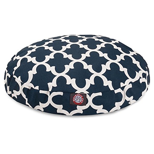 Picture of MajesticPet 788995510819 42 in. Trellis Round Pet Bed, Navy Blue - Large