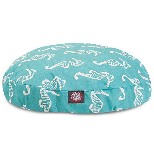 Picture of MajesticPet 788995510925 42 in. Sea Horse Round Pet Bed, Teal - Large