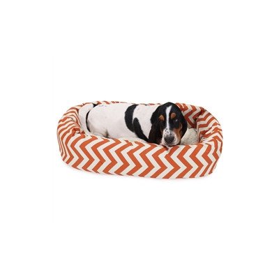 Picture of MajesticPet 788995542230 32 in. Zig Zag Sherpa Donut Pet Bed&#44; Burnt Orange