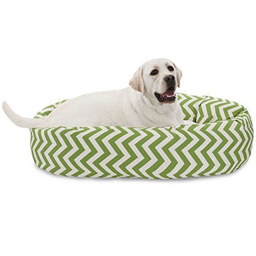 Picture of MajesticPet 788995544241 40 in. Zig Zag Sherpa Donut Pet Bed&#44; Sage