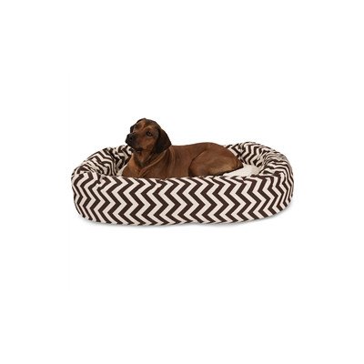 Picture of MajesticPet 788995546252 52 in. Zig Zag Sherpa Donut Pet Bed, Chocolate