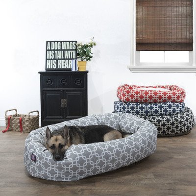 Picture of MajesticPet 788995546337 52 in. Links Sherpa Donut Pet Bed, Grey