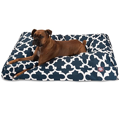 Picture of MajesticPet 788995504818 42 x 50 in. Trellis Rectangle Pet Bed, Navy Blue