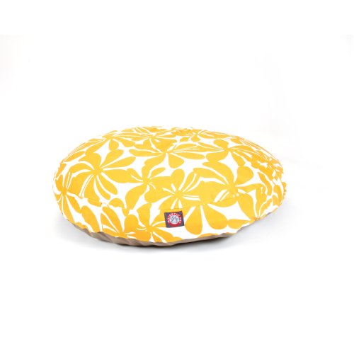 36 in. Plantation Round Pet Bed - Yellow - Medium