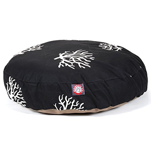 30 in. Coral Round Pet Bed - Black - Small