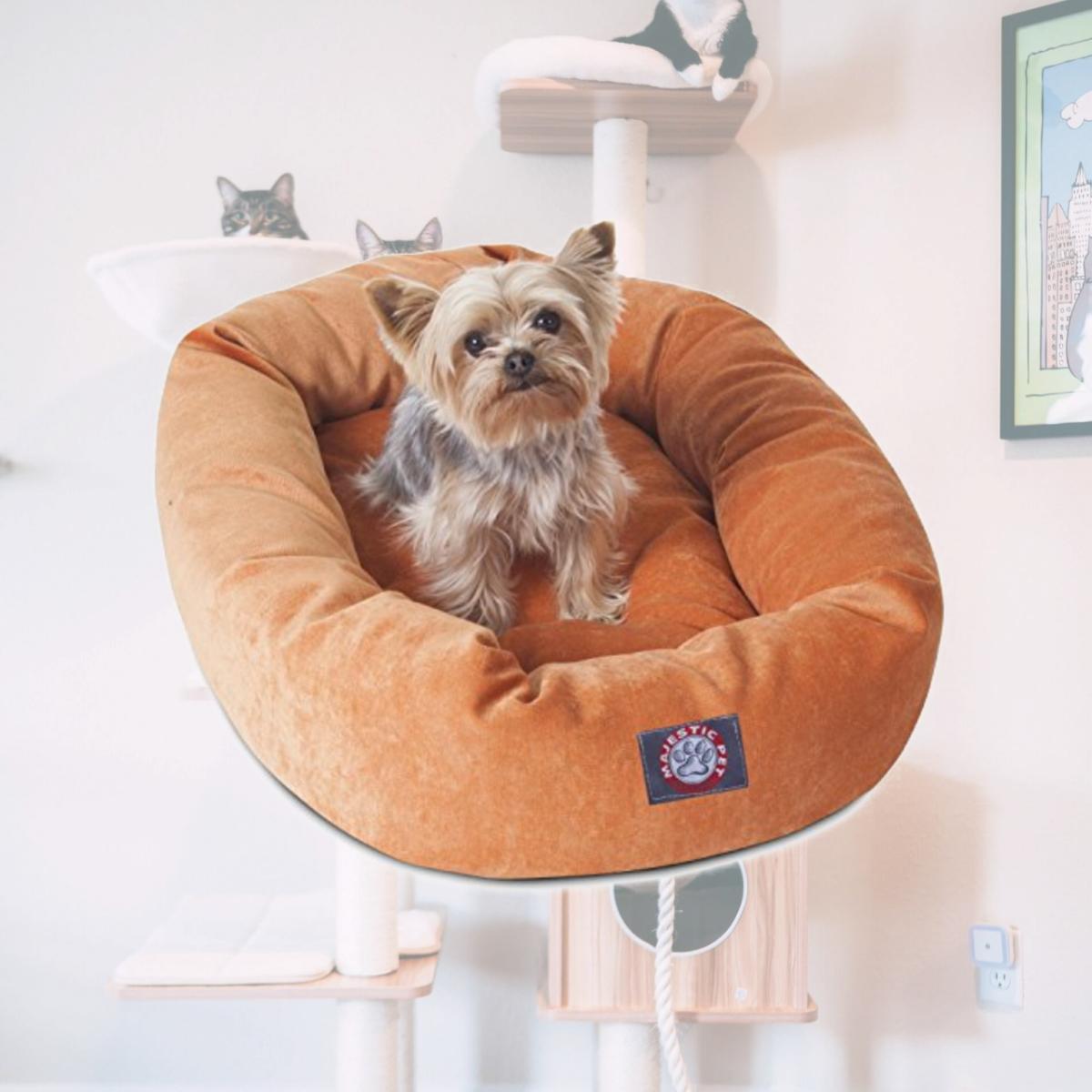 Picture of MajesticPet 788995522522 25 in. Villa Donut Pet Bed, Orange