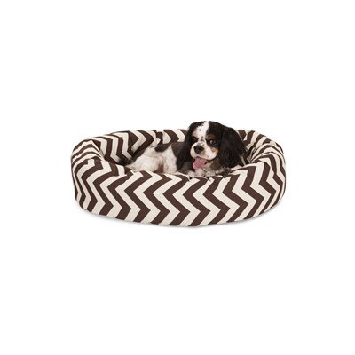 Picture of MajesticPet 788995540250 25 in. Zig Zag Sherpa Donut Pet Bed&#44; Chocolate
