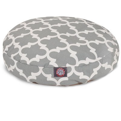 36 in. Trellis Round Pet Bed - Grey - Medium