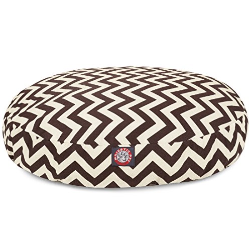Picture of MajesticPet 788995510246 42 in. Zig Zag Round Pet Bed&#44; Chocolate - Large