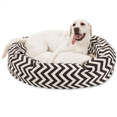 Picture of MajesticPet 788995540267 25 in. Zig Zag Sherpa Donut Pet Bed&#44; Yellow