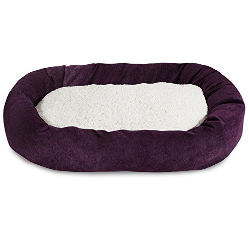 Picture of MajesticPet 788995540618 25 in. Villa Sherpa Donut Pet Bed&#44; Aubergine