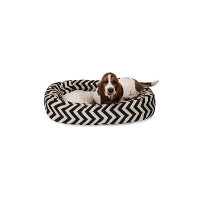 Picture of MajesticPet 788995542278 32 in. Zig Zag Sherpa Donut Pet Bed&#44; Black