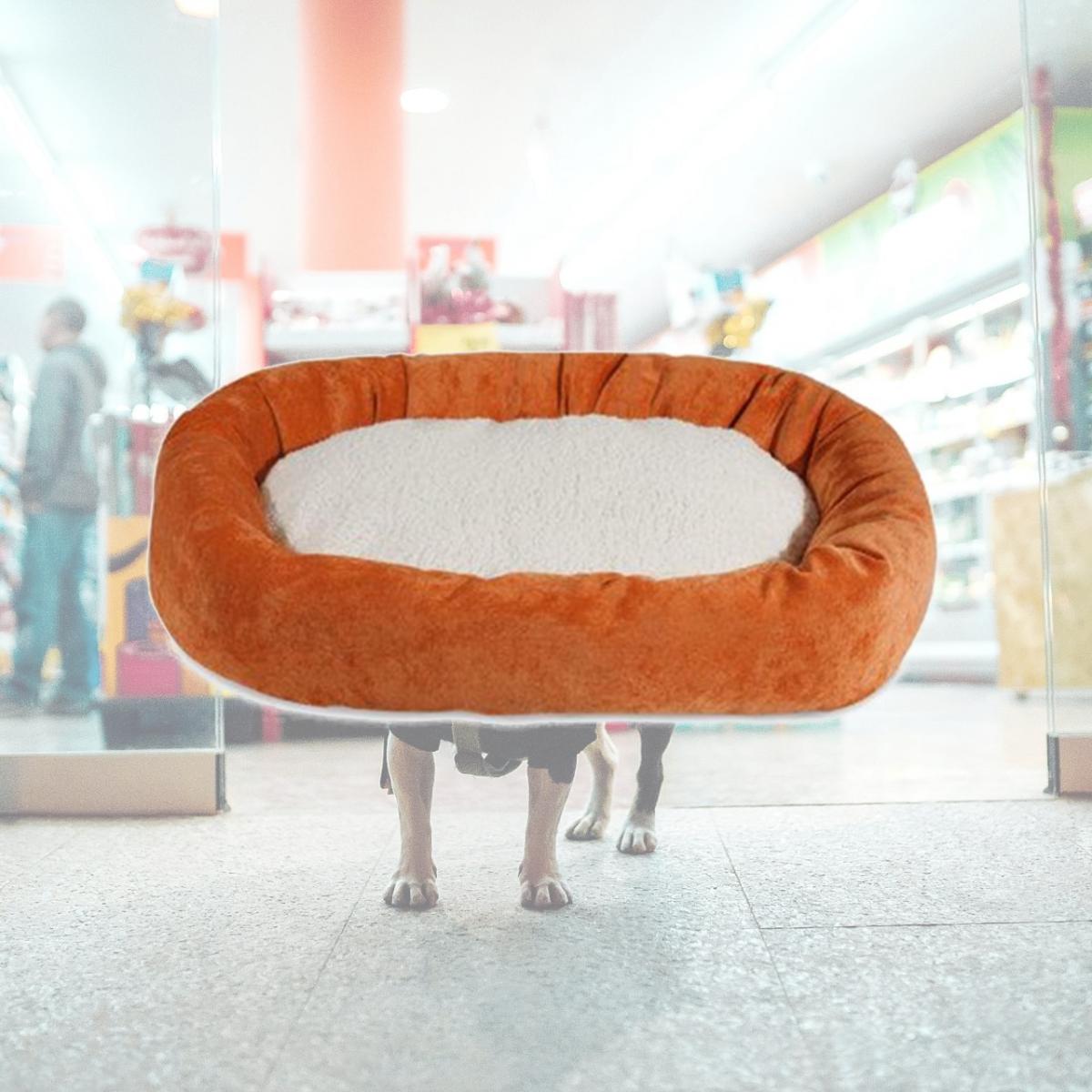 Picture of MajesticPet 788995542520 32 in. Villa Sherpa Donut Pet Bed, Orange