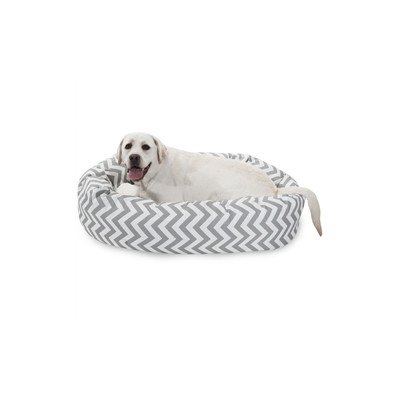Picture of MajesticPet 788995544289 40 in. Zig Zag Sherpa Donut Pet Bed&#44; Grey