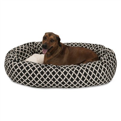 Picture of MajesticPet 788995546023 52 in. Bamboo Sherpa Donut Pet Bed, Black