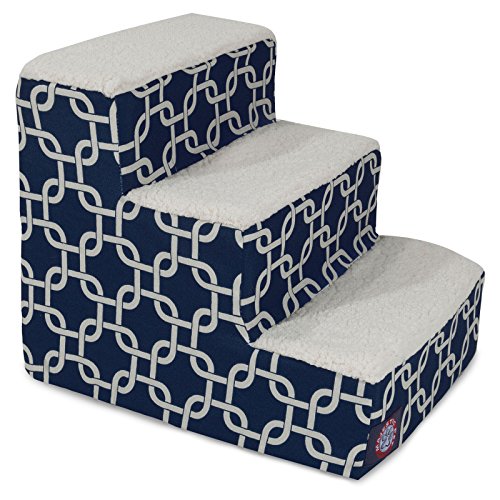 Picture of MajesticPet 788995675280 3 Step Links Sherpa Pet Stairs, Navy Blue