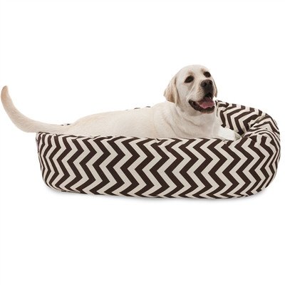 Picture of MajesticPet 788995544258 40 in. Zig Zag Sherpa Donut Pet Bed&#44; Chocolate