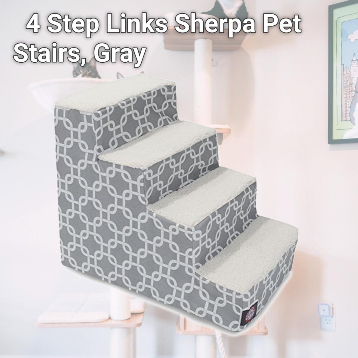 Picture of MajesticPet 788995675334 4 Step Links Sherpa Pet Stairs, Gray