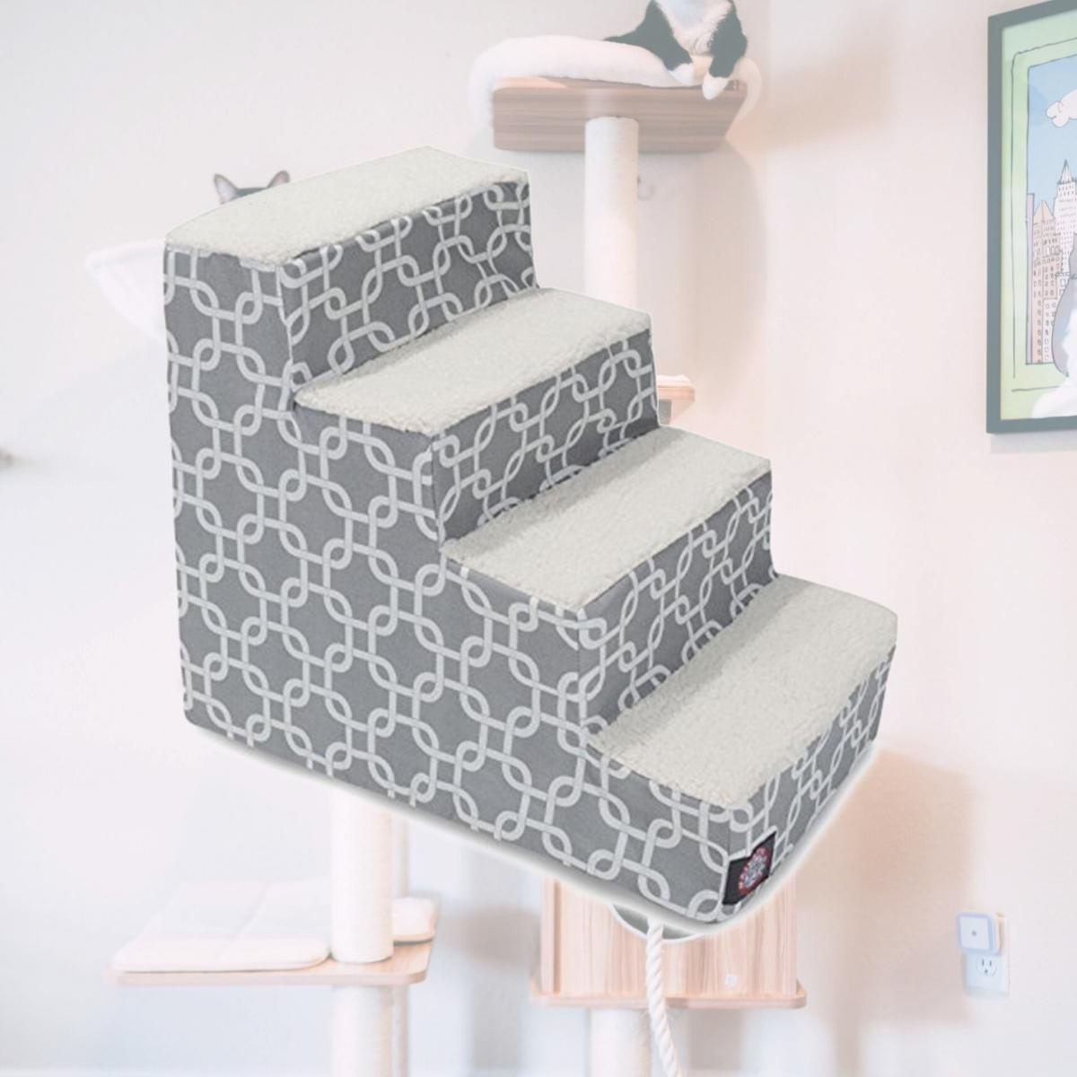 Picture of MajesticPet 788995675334 4 Step Links Sherpa Pet Stairs, Gray