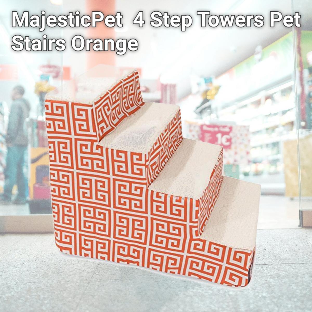 Picture of MajesticPet 788995675419 4 Step Towers Pet Stairs, Orange
