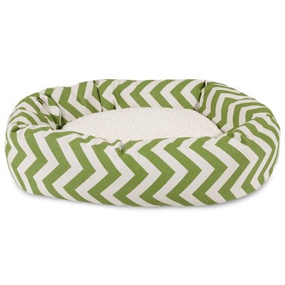 Picture of MajesticPet 788995540243 25 in. Zig Zag Sherpa Donut Pet Bed&#44; Sage