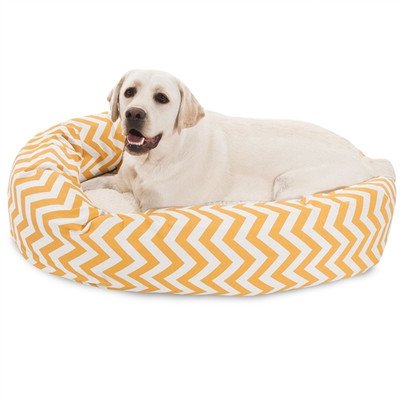 Picture of MajesticPet 788995544265 40 in. Zig Zag Sherpa Donut Pet Bed&#44; Yellow
