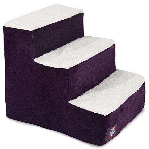 Picture of MajesticPet 788995675143 3 Step Villa Sherpa Pet Stairs, Aubergine