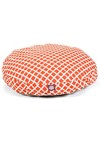36 in. Bamboo Round Pet Bed - Burnt Orange - Medium