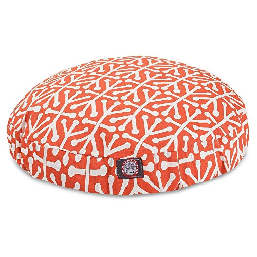 36 in. Aruba Round Pet Bed - Orange - Medium