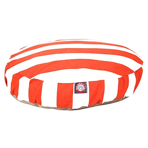 Picture of MajesticPet 788995510178 42 in. Vertical Stripe Round Pet Bed, Burnt Orange - Large